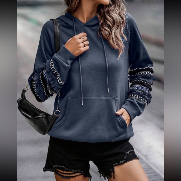 Boho fringe trim sweatshirt - Picture 5 of 7